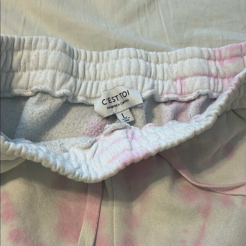 Women's Pink Tie-Dye Jogger Sweatpants